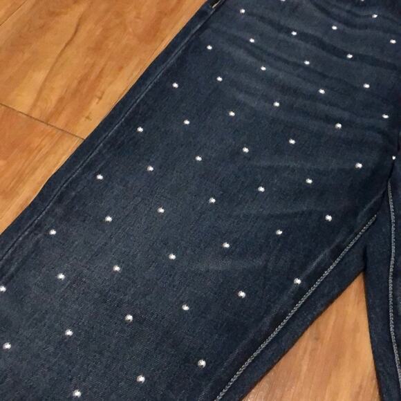 Current/Elliott Cropped Slim Studded Jeans Size 26 - Picture 2 of 5